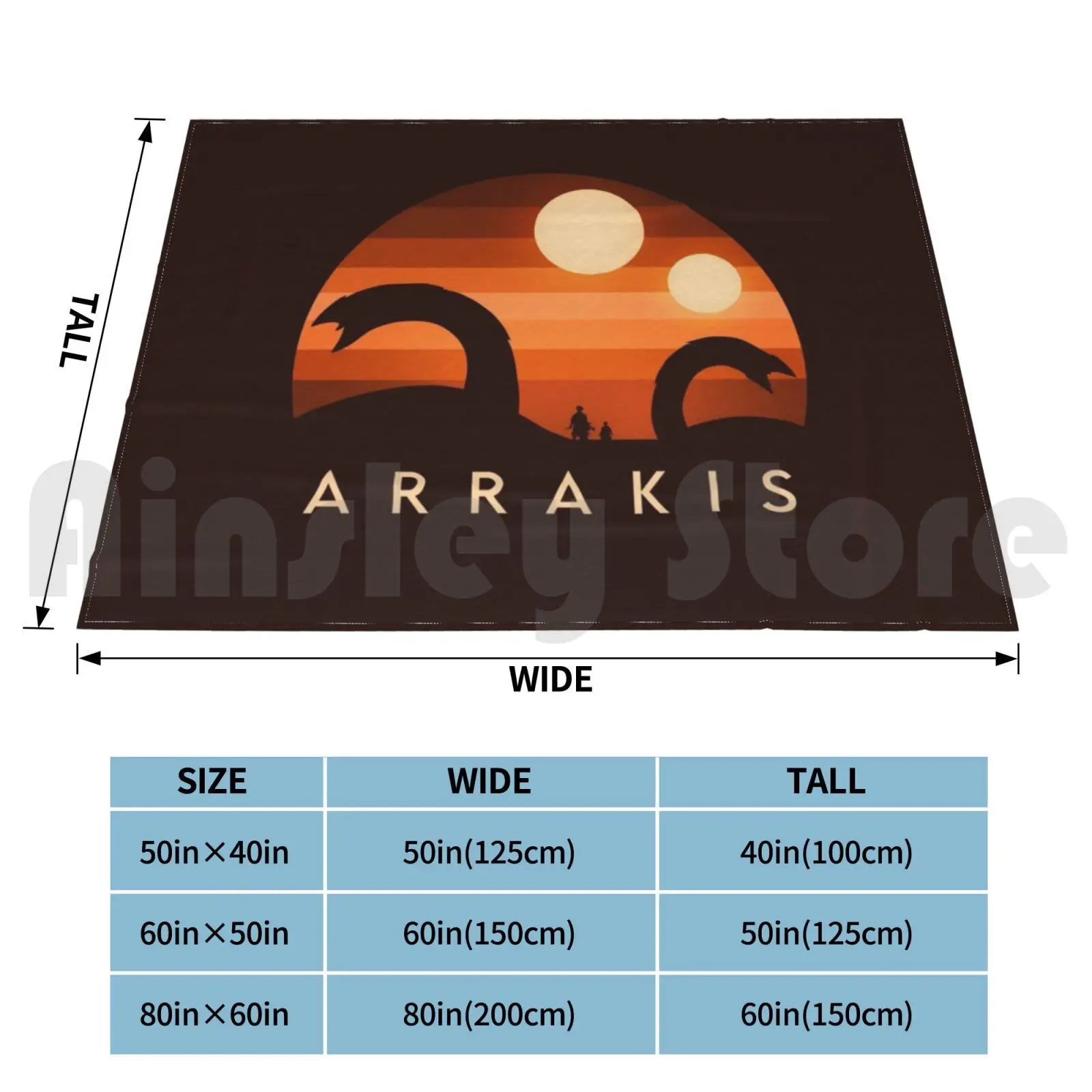 Arrakis V2 Blanket For Sofa Bed Travel Atreides Harkonnen Scifi Science Fiction Novel Book Movies Cinema Bird