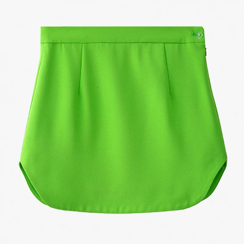 HIGH STREET Newest 2024 Designer Fashion Mini Skirt Women's Fluorescence Green Matching Skirt