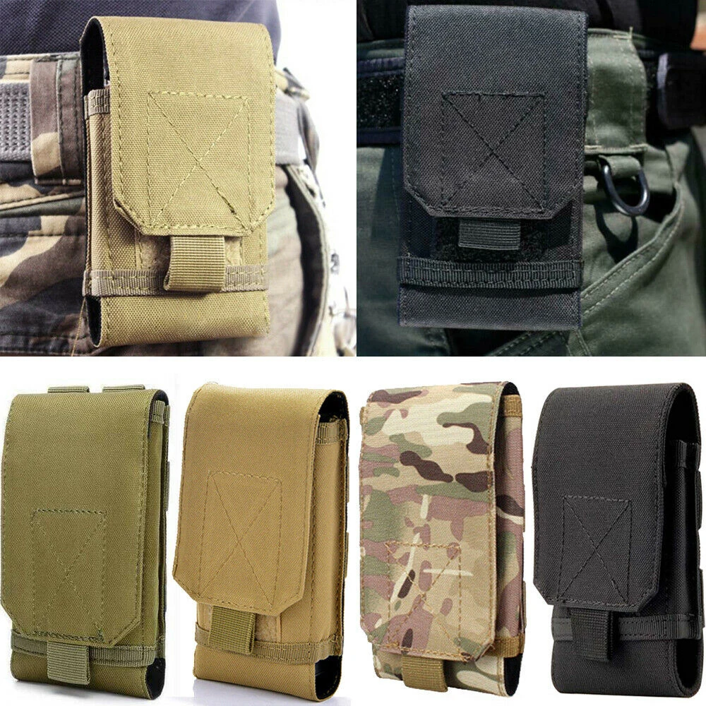 Outdoor multifunctional Black Camo Mobile Phone Belt Pouch Holster Cover Molle Bag running wear bag Phone Waist Case