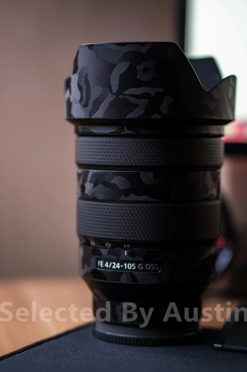 SEL24105G عدسة ملصق مائي لسوني FE 24-105 F4 حامي المضادة للخدش معطف التفاف الغلاف