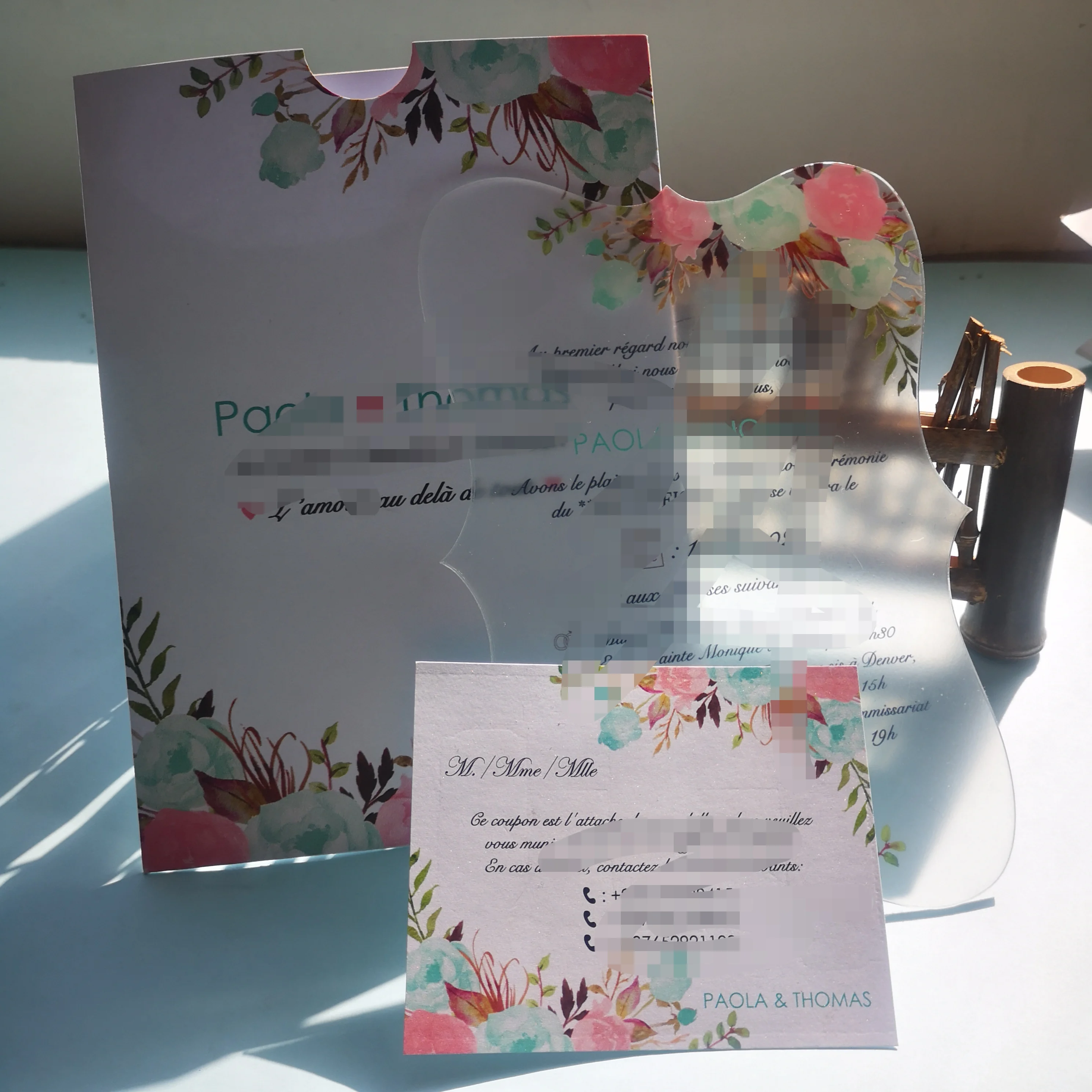 10pcs Transparent Acrylic Card With Printed Box Custom Acrylic Wedding Invitation Card(other Item on the Photo Need Extra Cost)