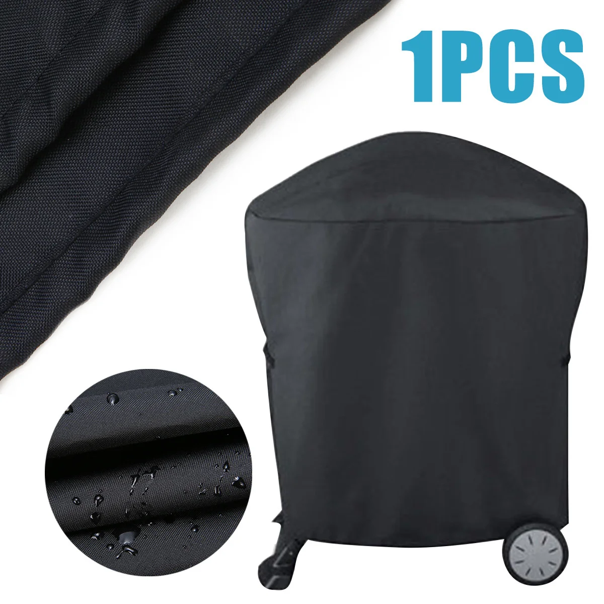 54x76x69cm 210D Black Waterproof BBQ Cover Barbeque Rolling Cart Grill Cover for Weber Q1000 Q2000 Series Protector