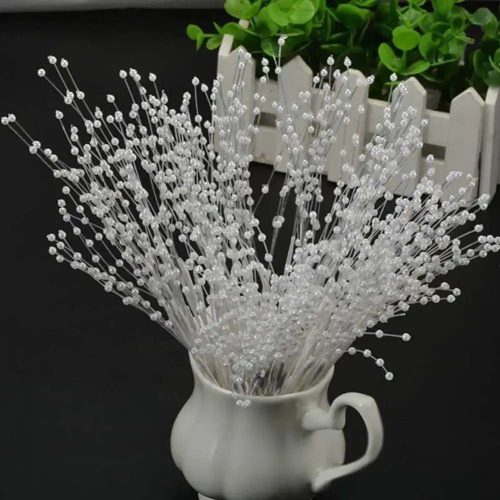 10 Stems Faux Pearl Beads Spray Wedding Bride Flower Bouquet Home Table Decor