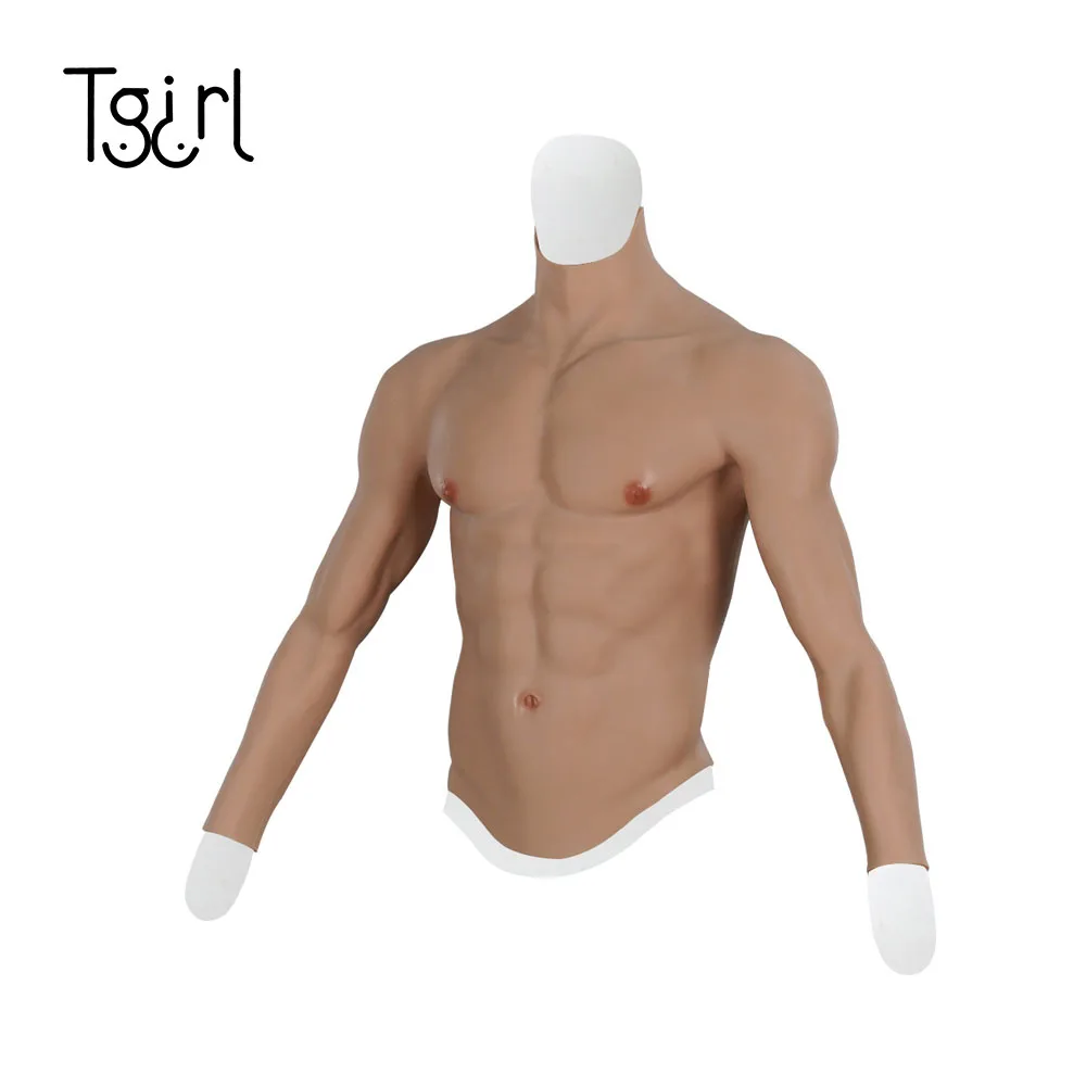 

Muscle Suit Cosplay Male Upper Suit with Muscular Arms Blood Vessels Thin Edges Stretchy Silicone Crossdress Transgender