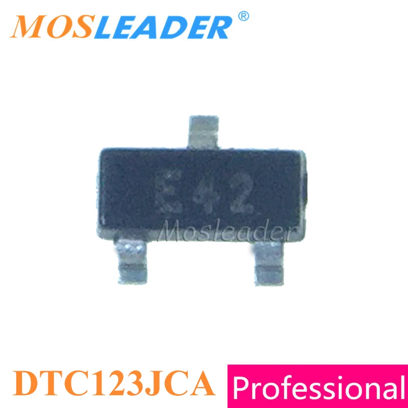 

Mosleader SMD DTC123JCA SOT23 1000 шт. 3000 E42 с алюминиевой крышкой, 50В 0.1A 100mA PNP DTC123J DTC123JC DTC123 китайский резинковый шланг высокого качества