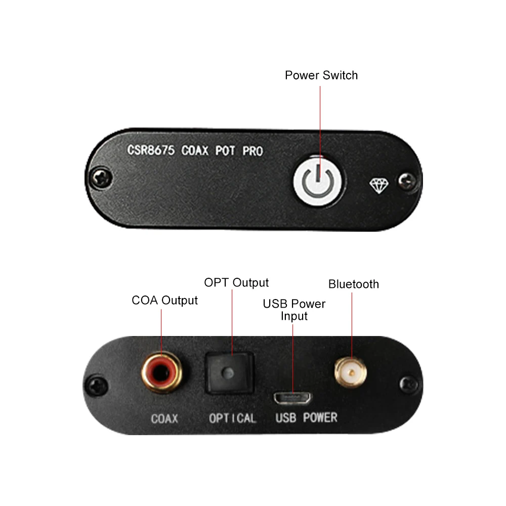 

AIYIMA APTX HD CSR8675 Bluetooth 5.0 Receiver DAC Decoder Coaxial Optical Digital Audio Output With DA101 Transformer