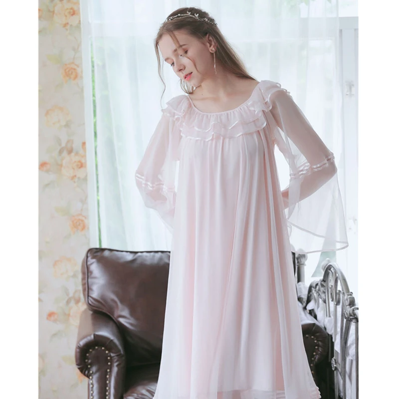 Nightdress Plus Size Laced Cotton Home Dress Lingerie Babydoll Nightgown Long White Princess Style Women Summer Night Dress T618