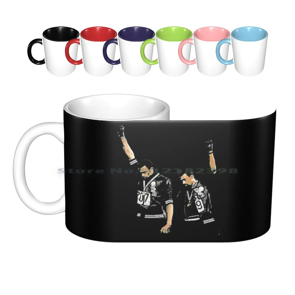 Tommie-Smith-John-Carlos-And-The-1968-Black-Power-Salute Ceramic Mugs Coffee Cups Milk Tea Mug Tommie Smith John Carlos And The