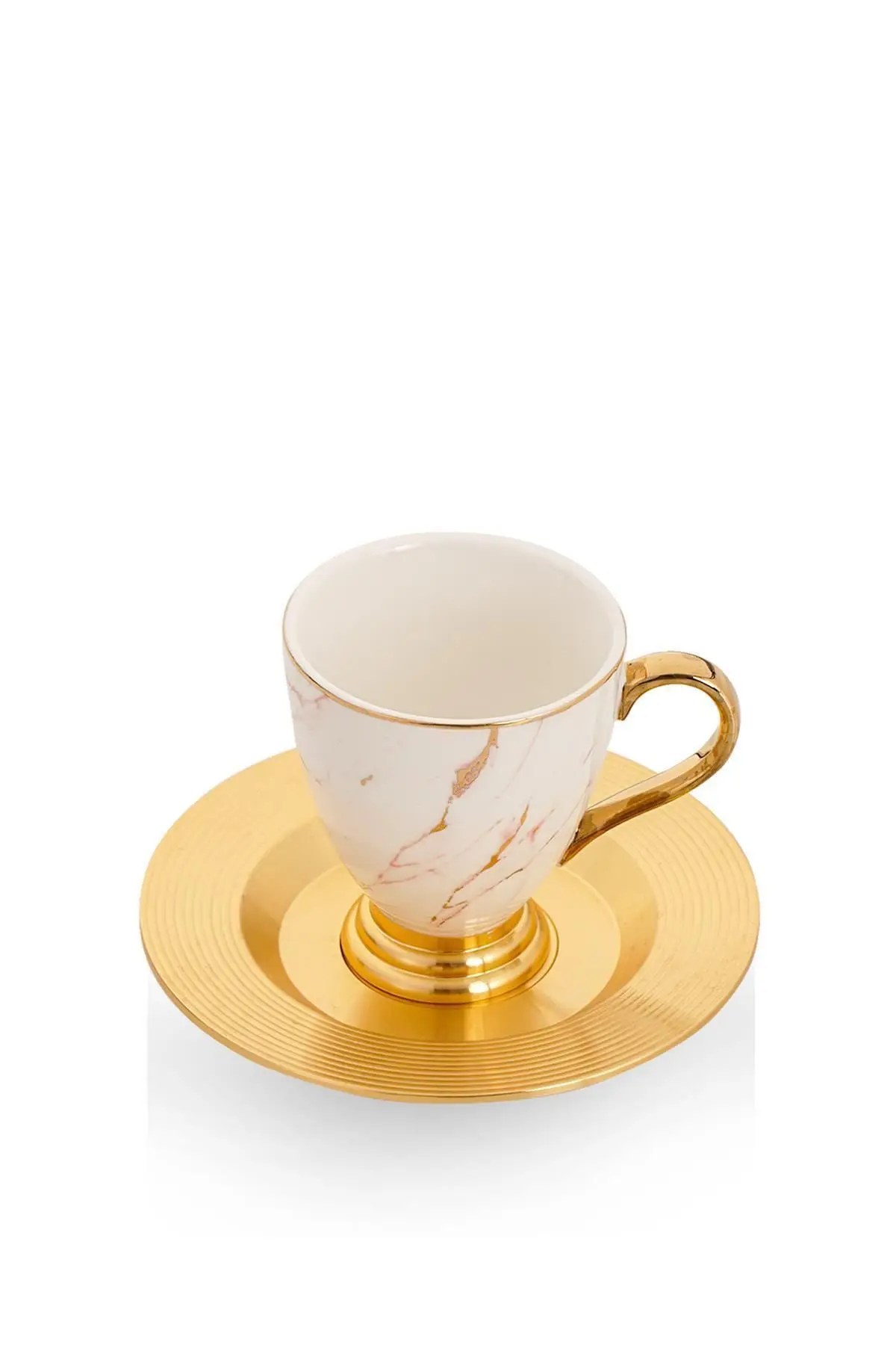 

DOLBOVI ACRA Glow 6'lı Footed Porcelain Marble Pattern coffee cup Pad mug кружка coffee cup cup