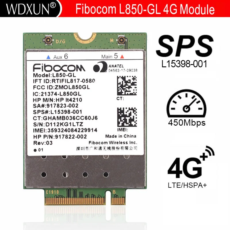 L850-GL LT4210 Fibocom بطاقة لاسلكية 917823-001 WWAN وحدة المحمول 4G LTE نوي ل HP 840 430 G5/440 G5/450 G5/640 G4/645 G4 G3