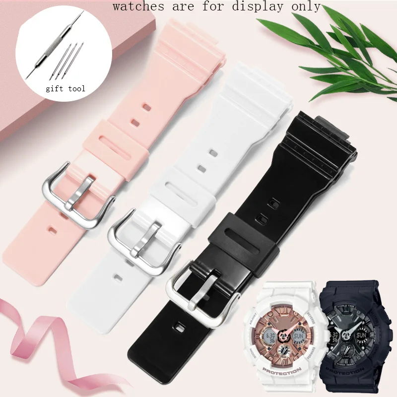 Special Interface Silicone Watchband 16mm Black White Pink Strap Replacement Belt For G SHOCK GMA S120mf 110 130 140