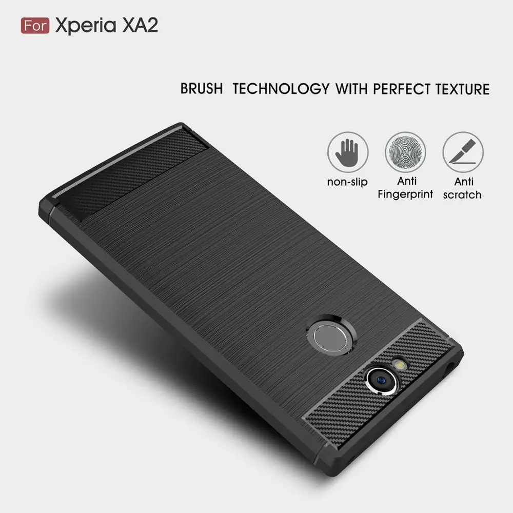 For Sony Xperia XA2 Case Carbon Fiber Soft Cover For Sony Xperia Xa2 Xa 2 Ultra H4113 H4133 H3113 H4213 H4233 H3213 H3223 Coque