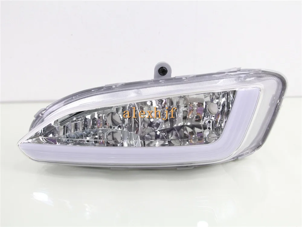 July King LED Light Guide Daytime Running Lights DRL, Fog Lamp Assembly Case for Hyundai 2013 All new Santa Fe (AU) / 2012 IX45