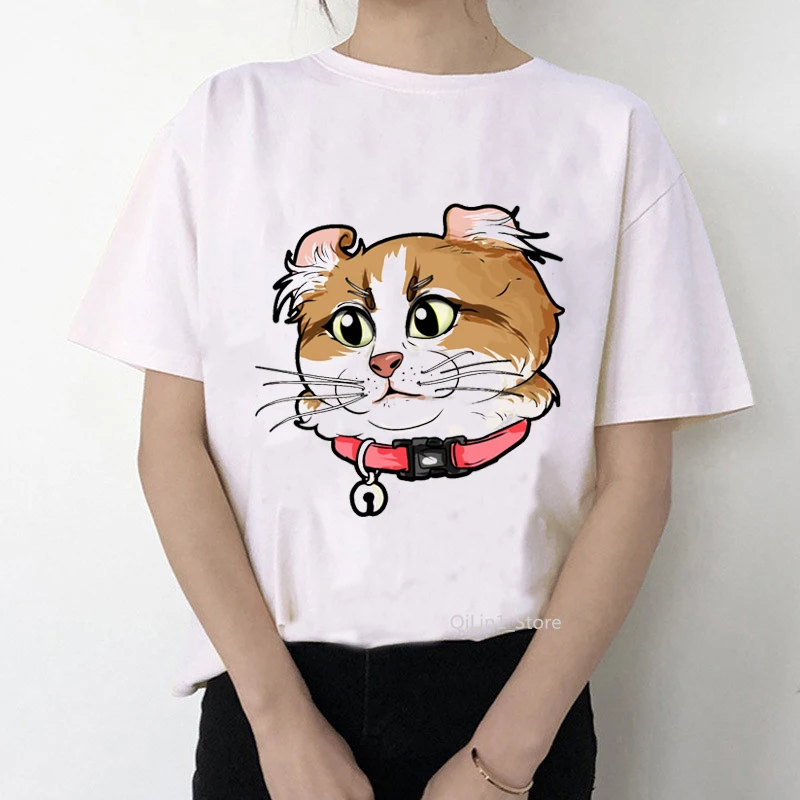 

Fashion Women Tshirt Short Sleeve Funny Cute Cartoons Cats Print Tops Female Animal Fashion Casual Harajuku T Shirt,Dropshipping