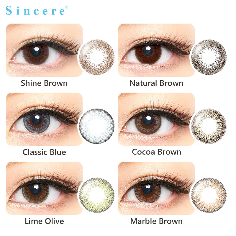 

Sincere vision Contact lenses best gift Large limpid eyes Color Cosmetic Eye Makeup Christmas Present Eight color 1pcs/box