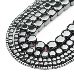 UPGFNK Cube Square Natural Stone Black Hematite bead 2/4/6/8mm Charm Loose Spacer Beads For Jewelry Making DIY Bracelet Necklace