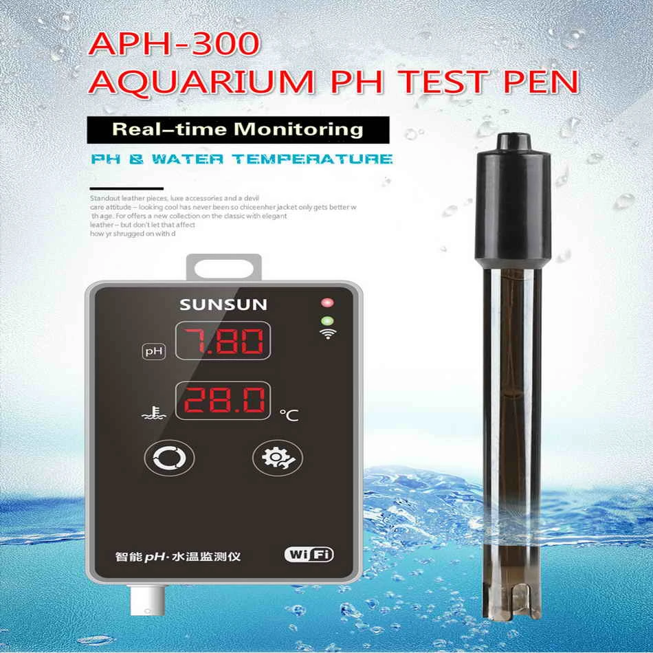 

APH-300 Aquarium Fish Tank PH Test Pen Tester Wifi Measurement PH Value Meter Thermometer