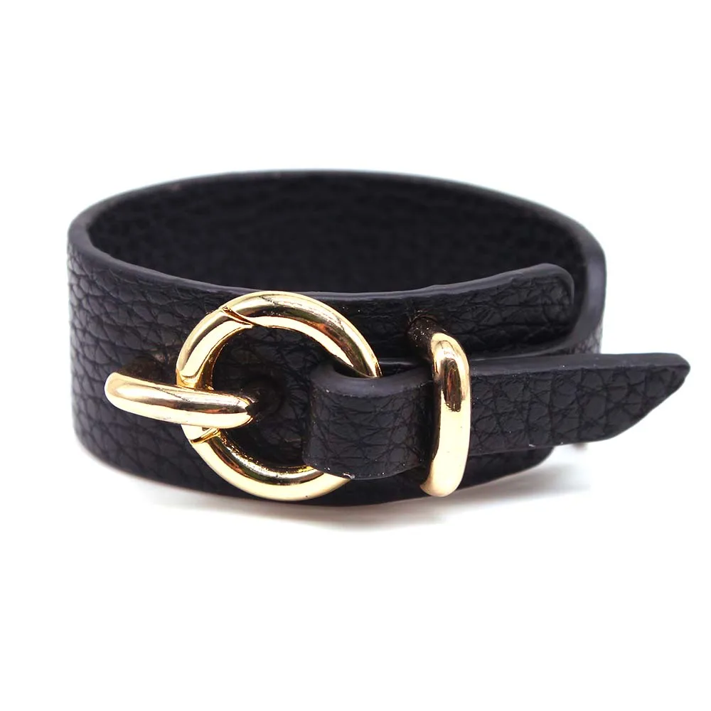 TOTABC Fashion Punk Leather Bracelet For Women Wristband Charm Cuff Bracelets & Bangles Jewelry Gift Pulsera
