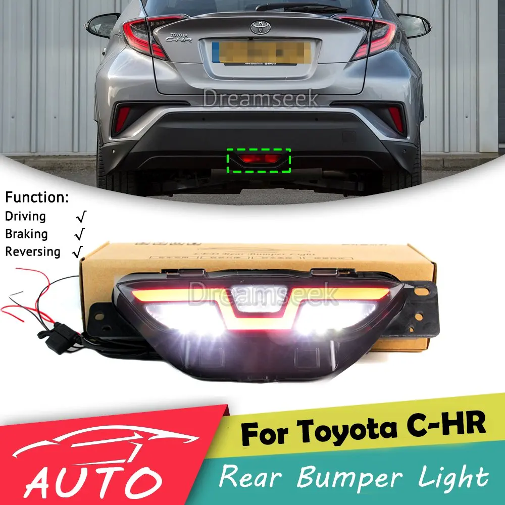 

Red LED Reflector Rear Fog Tail Light for Toyota C-HR CHR 2016-2021 Brake Lamp Parking Warning Driving Lamp