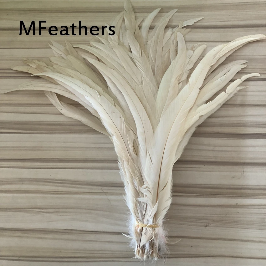 wholesale 100pcs/lot natural Beautiful Rooster feathers 30-35cm Raw white color chicken Feather diy handmade carnival decoration