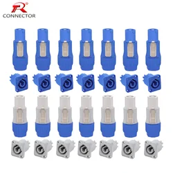 25Sets Powercon Connector 3pins 20A 250V Male Plug + Chassis Socket for Electric Drill LED Stage Lighting Power Connecting