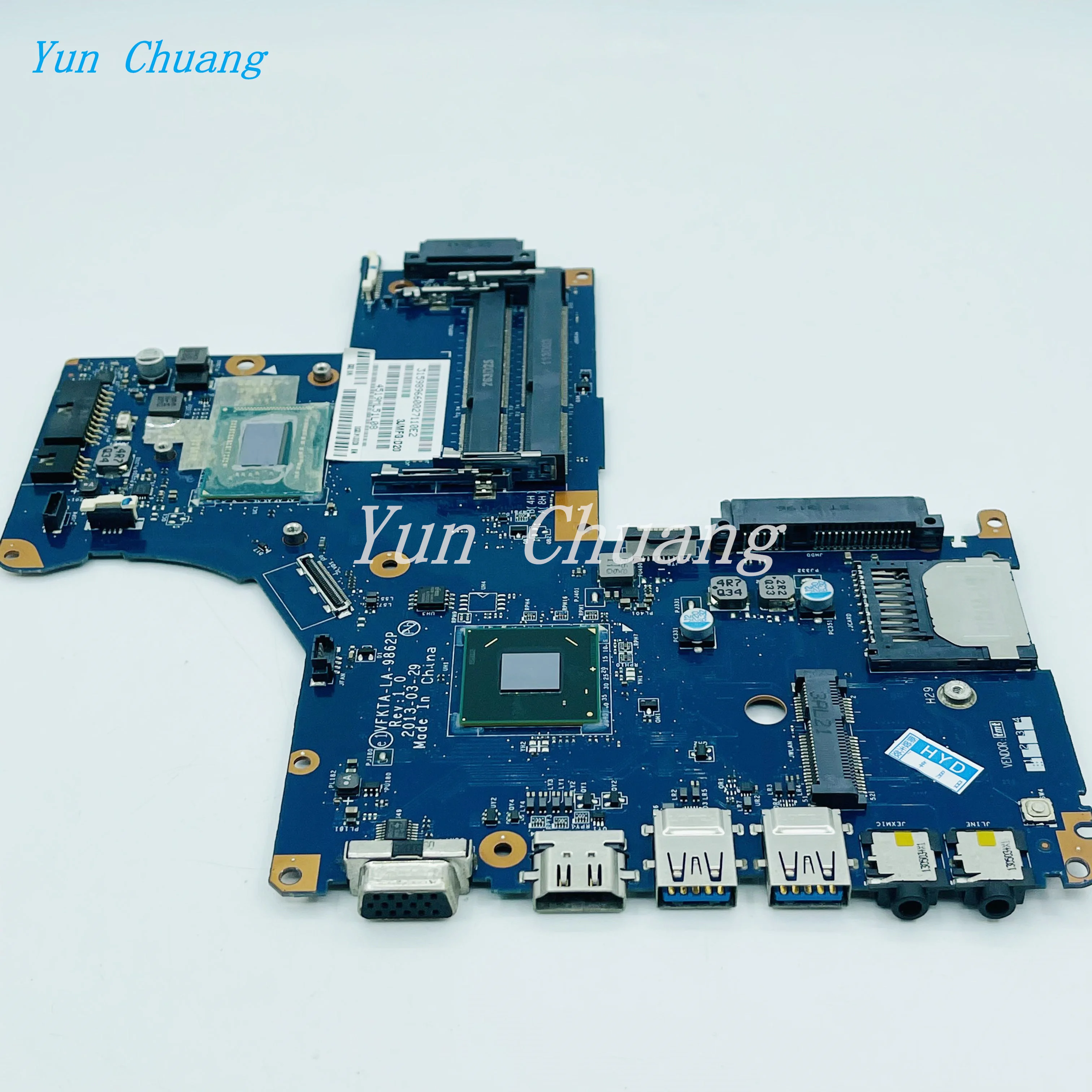 Imagem -05 - Mainboard para Toshiba Satellite S40t-a Placa-mãe do Portátil com I33227u Cpu Slj8e Ddr3 100 Teste ok K000141230 La-9862p