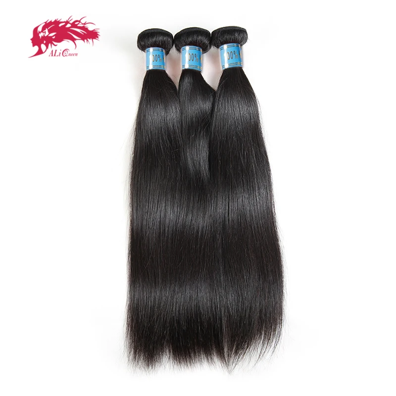 Ali Queen Hair Peruvian Straight Raw Virgin Human Hair Bundles 8