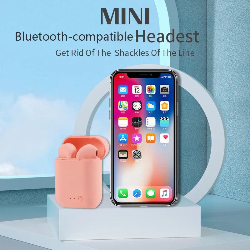 i7 Mini-2 TWS Wireless Bluetooth 5.0 Earphone HiFi Stereo Headphone Sports Earbud Headset with Mic for All Smart Phone