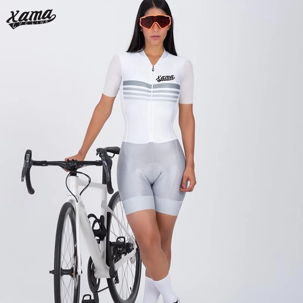 2022 New Xama Cycling Speedsuit Triathlon Suit Bike Jumpsuit Macaquinho Ciclismo Feminino Womens Skinsuit Jersey Set Top Quality