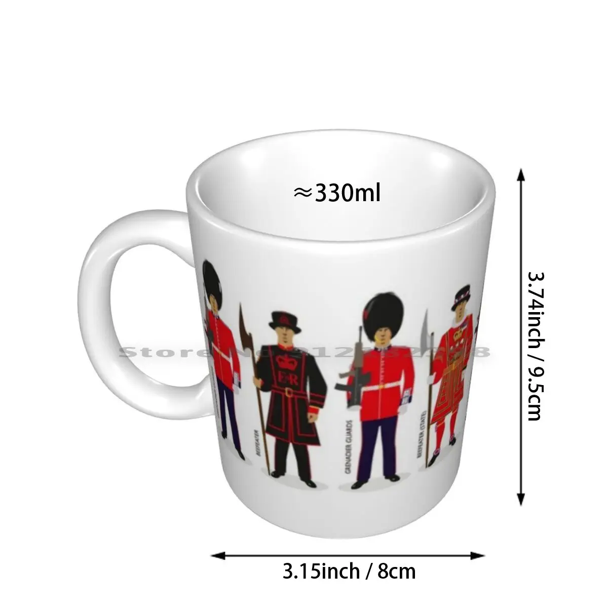 Queens Guards Ceramic Mugs Coffee Cups Milk Tea Mug Queens London Guards Soldiers Army Ceremonial Grenadier Coldstream Scots