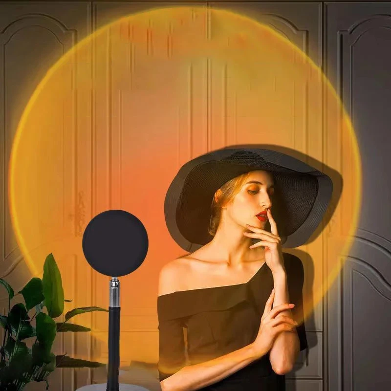 Atmosfera led luz da noite arco-íris pôr do sol lâmpada do projetor para casa coffe loja fundo decoração da parede usb operar lâmpada de mesa