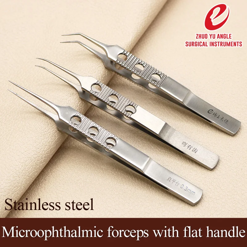 

Stainless steel 10.5CM dovetailed straight/bend head tweezers platforms tweezers Ophthalmic forceps