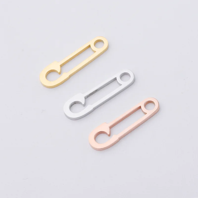 

30pc 8*25mm Rose Gold Color Mirror Polish Hollow Pin Charm Pendant for DIY Necklace Handmade Jewelry Making Wholesale