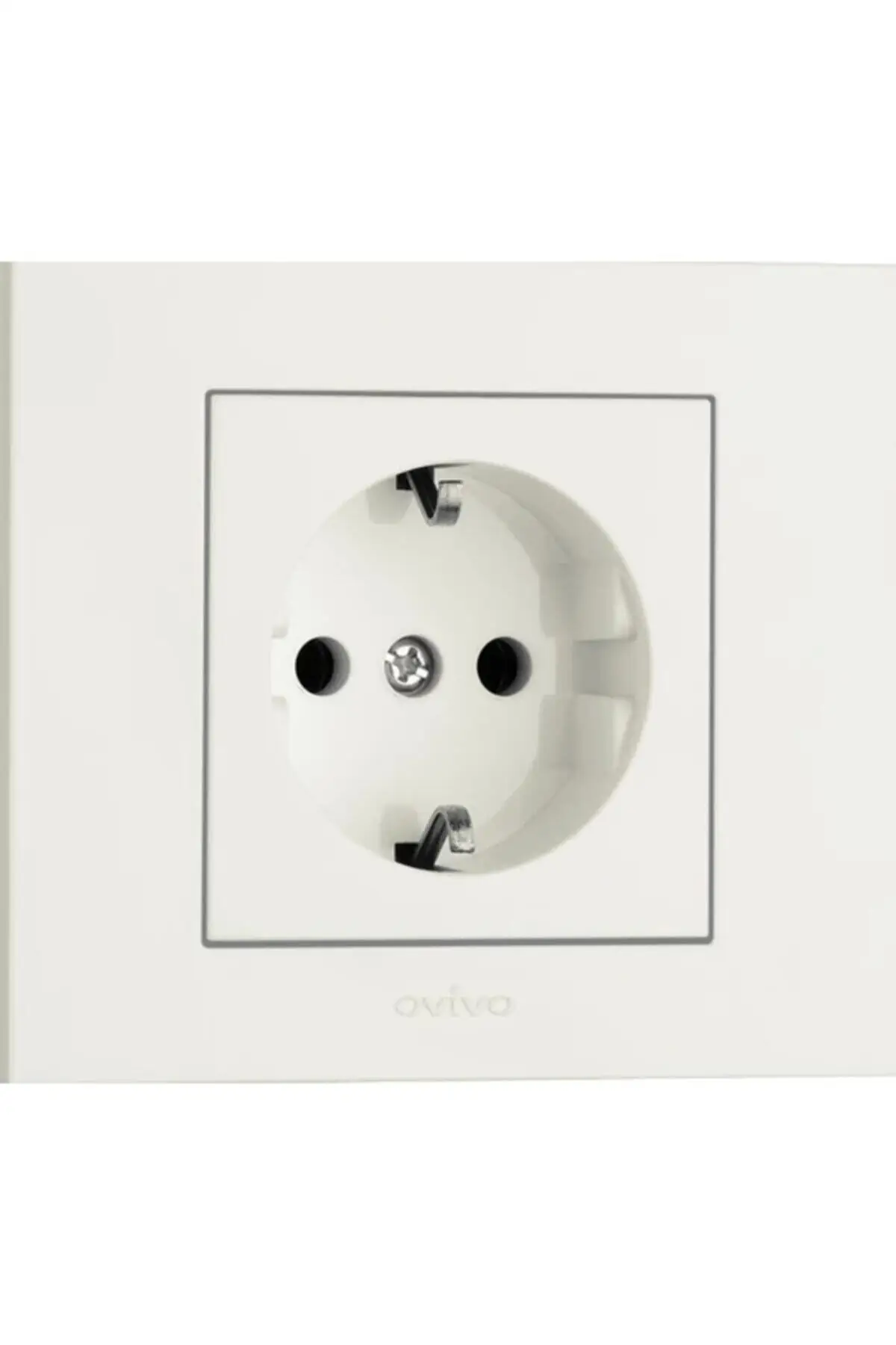 White Grounded Outlet Framed