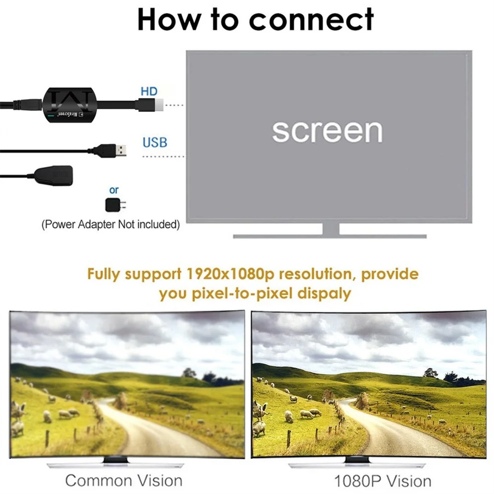 1080P hdmi-kompatybilny TV Stick Miracast bezprzewodowy DLNA AirPlay Mirascreen wyświetlacz lustro odbiornik Dongle TV dla IOS Android