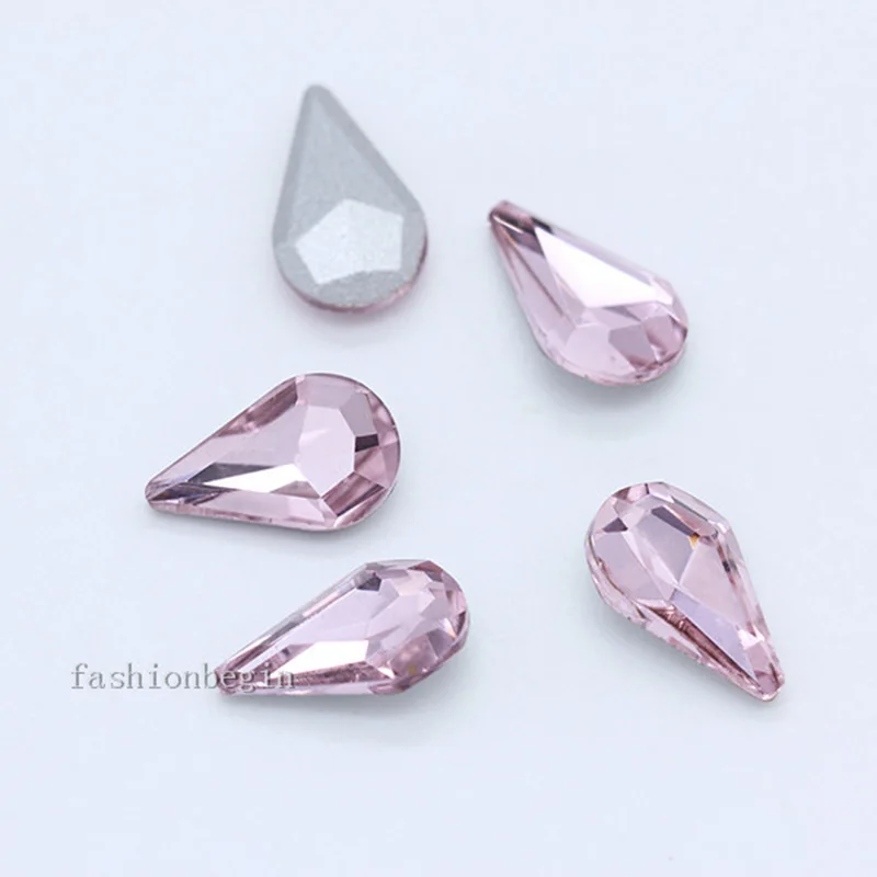 جميع الأحجام 24 ألوان دمعة وأشار الظهر الزجاج كريستال حجر الراين جوهرة مسمار الفن قلادة بروش القرط الملابس تقليم جوهرة الخرز