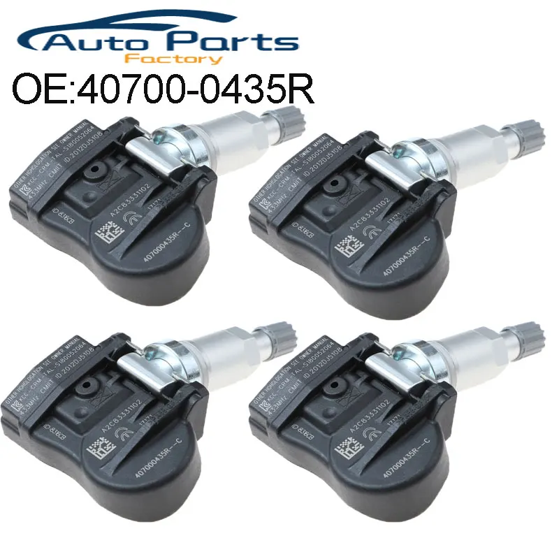 4PCS New TPMS Tire Pressure Sensor For Renault Megane For Laguna Fluence For Latitude 433MHZ 40700-0435R 407000435R S180052064Z