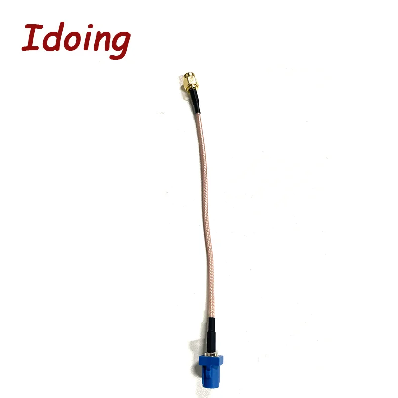 Idoing For Vehicle Car GPS Antenna SMA Male to Fakra C Blue Coaxial Pigtail Cable for Truck SUV Stereo Head