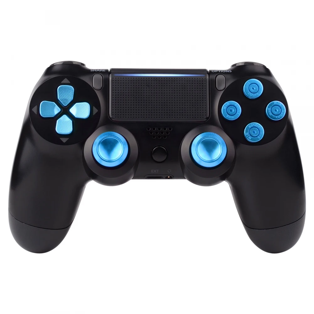 eXtremeRate Metal Buttons for PS4 Contrller, Aluminum Analog Thumbsticks Dpad Bullet Buttons for PS4 All Model Controller