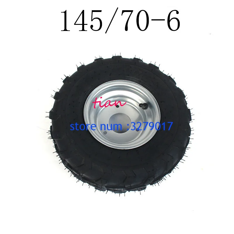 Good Quality 6 Inch ATV Wheels 145/70-6 Tire Tyre for 6 Inch Iron Wheel Rims Fits Go Kart Buggie Atv Quad