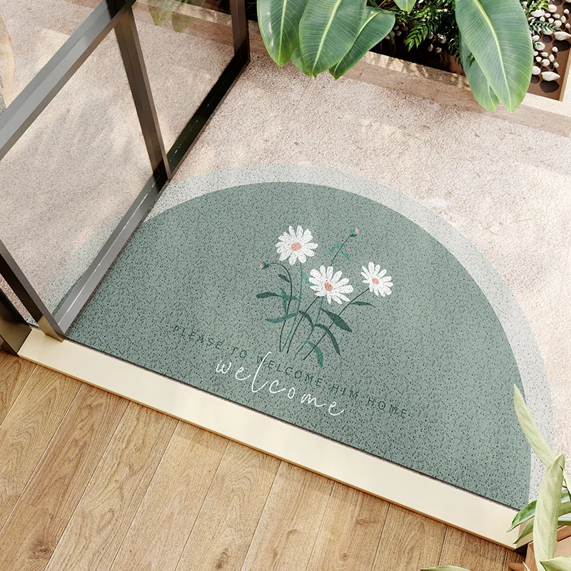 American Style Entrance Doormat Dustproof PVC Semicircle Door Mat Outdoor Indoor Anti Slip Floor Mat Bedroom Door Rug Home Decor