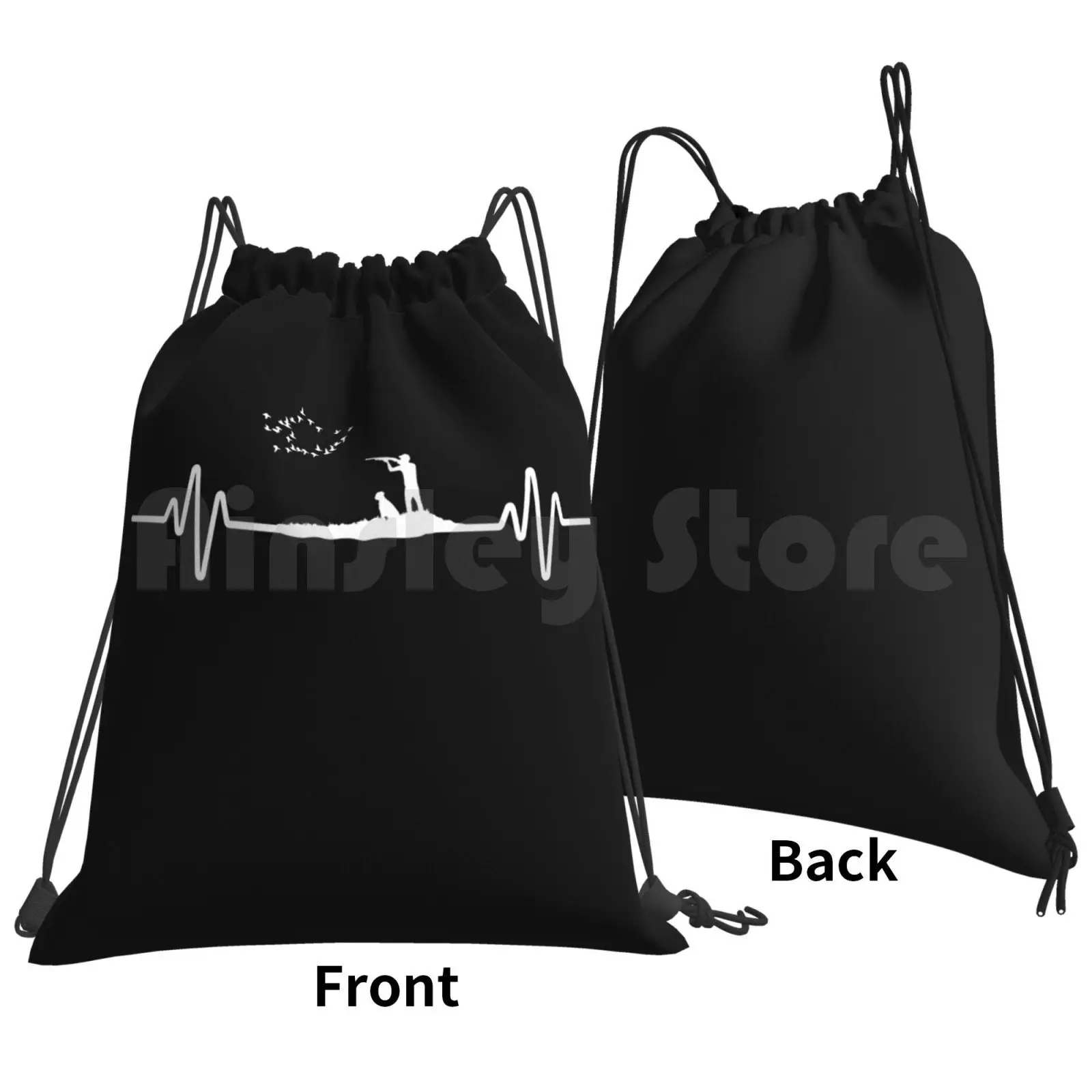 Hunting Heartbeat Gift Shirt Backpack Drawstring Bags Gym Bag Waterproof Stag Forest Wild Wilderness Hobby Sports Hunting