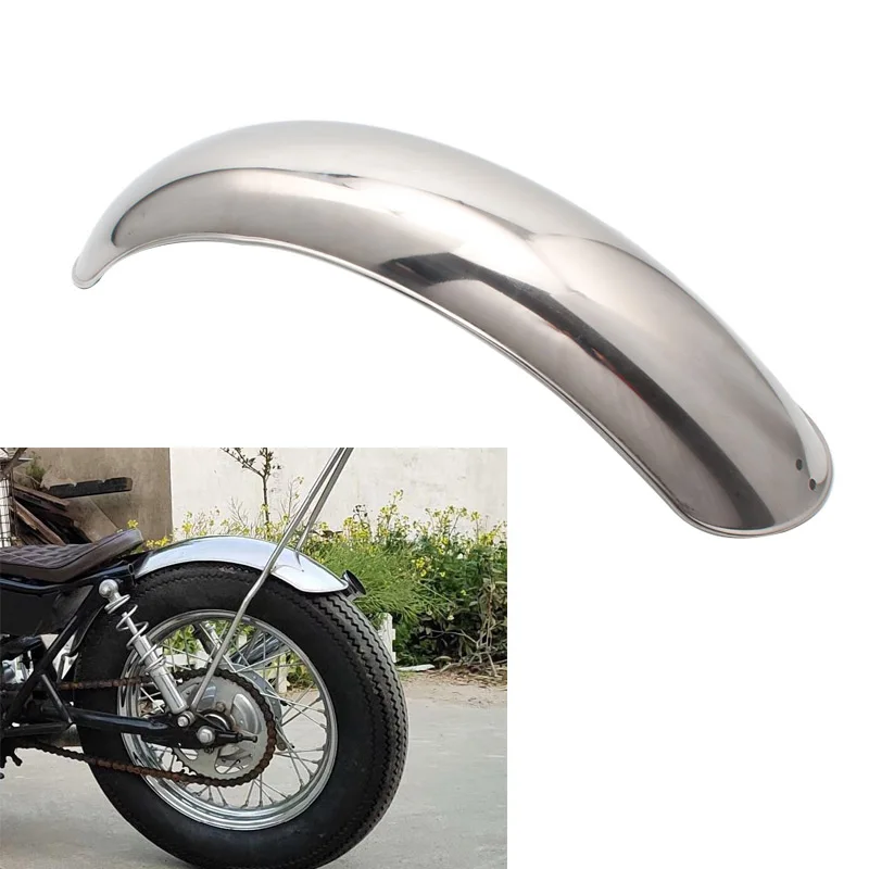 Motorcycle Retro Rear Motorcycle Chrome/Black Metal Fender Mudguard for Vintage Harley BOB