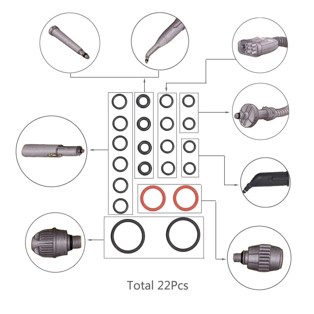 Accesorios de anillo de sellado de junta tórica para Karcher SC2 SC3 SC4 SC5 CTK10 CTK20 K.Archer 2.884-312,0 piezas de repuesto de limpiador de