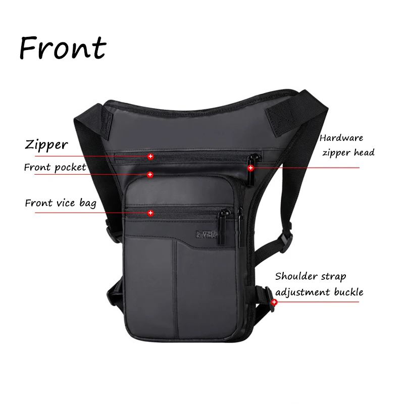 Borsa a tracolla per moto Casual marsupio marsupio marsupio borse laterali impermeabili per uomo borsa da viaggio per bici da corsa all\'aperto nera