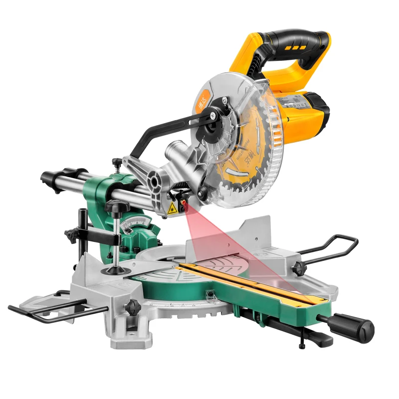 Upgraded 7-inch rod miter saw with extended guide rail multi-function miter 45 degree woodworking tool aluminum sawing machine