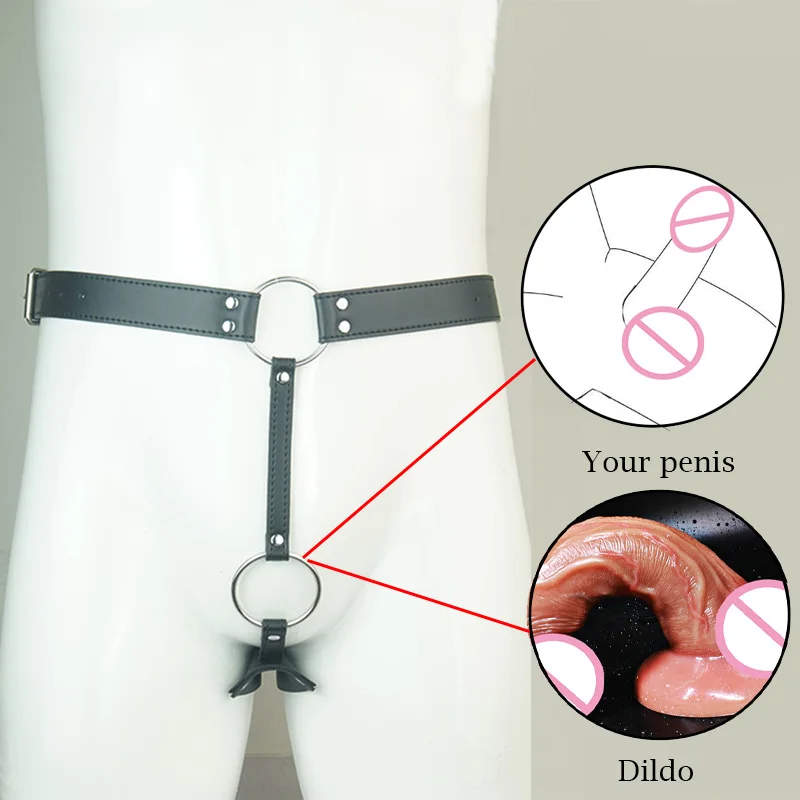 Leather Male Butt Plug Harness,BDSM Orgasm Chastity Device,Strap-On Anal Plug Bondage,Strapon Sex Underwear