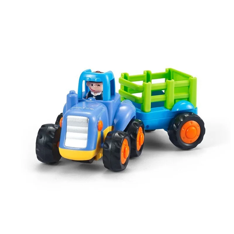 4pcs/set Kawaii Car Colorful Engineering Teams Early Childhood Educational Toy Inertia Sliding Bulldozer/Farmer Tractor Car Toys