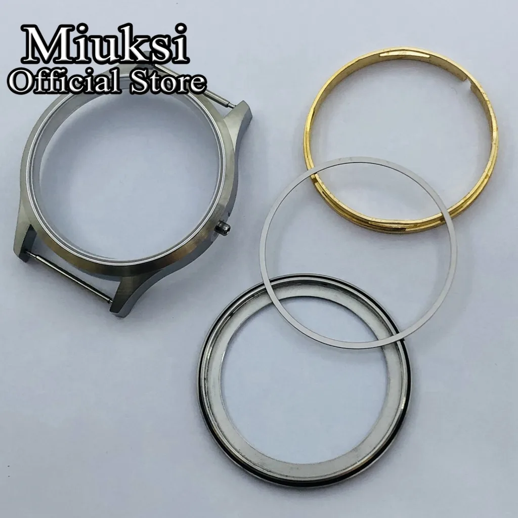 Miksi 43mm silver brushed stainless steel watch case sapphire glass fit ETA6497 6498 Seagull ST3600 ST3620 ST36 series movement