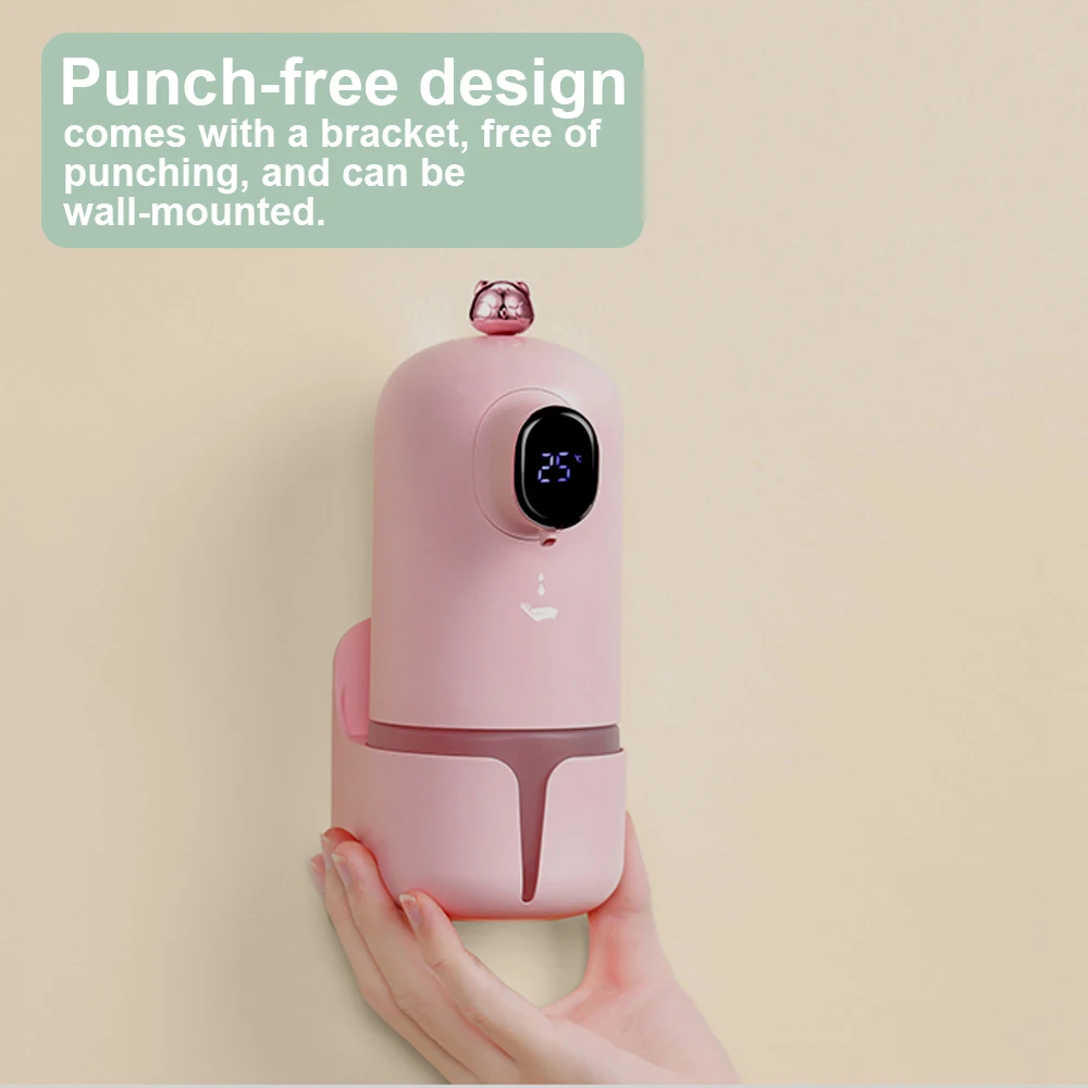 Dispensador de espuma de inducción portátil, limpiador de manos inteligente recargable con batería de 1800mAh, esterilizador sin contacto para champú y jabón de 300ML